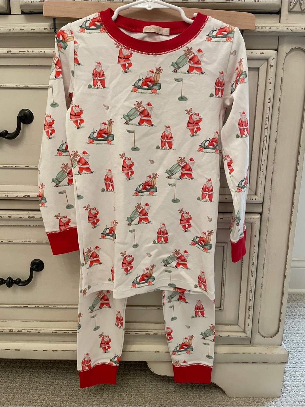 Kids Holiday Santa Pajama Set - Red & White
